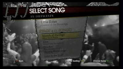 Screen ze hry Rock Band: Track Pack Volume 1