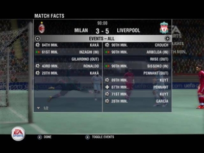 Screen ze hry UEFA Champions League 2006-2007