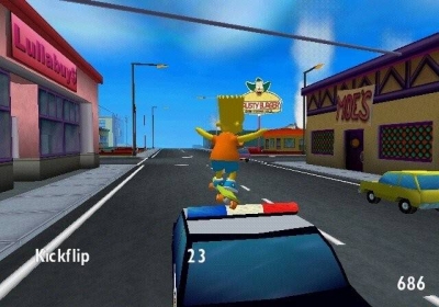 Screen ze hry Simpsons Skateboarding, The