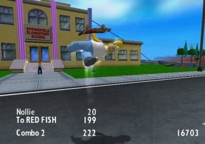Screen ze hry Simpsons Skateboarding, The