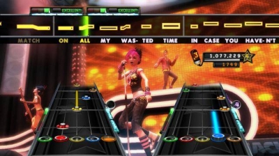Screen ze hry Band Hero
