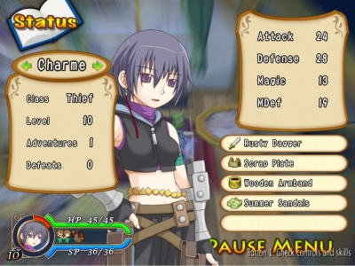 Screen ze hry Recettear: An Item Shops Tale