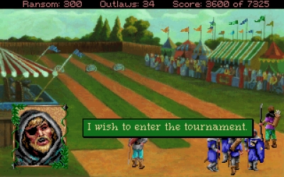 Screen ze hry Conquests of the Longbow: The Legend of Robin Hood