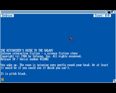 Screen ze hry Hitchhiker�s Guide to the Galaxy