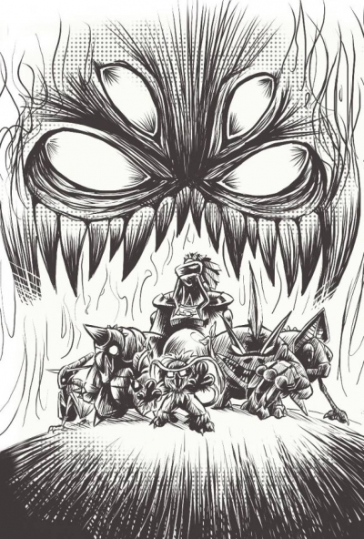 Artwork ke he Super House of Dead Ninjas