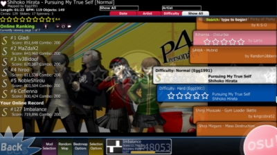 Screen ze hry Osu!