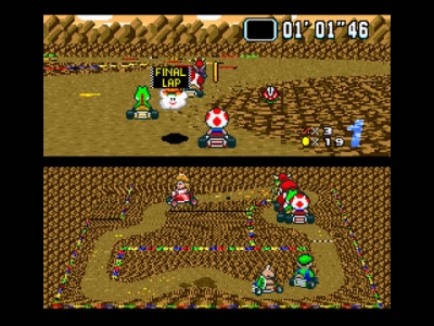 Screen ze hry Super Mario Kart