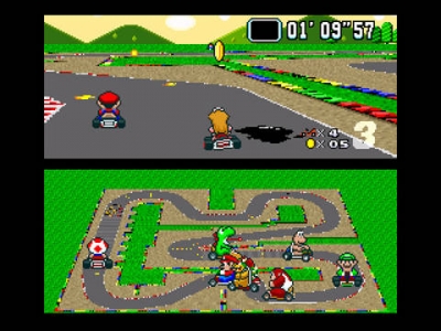 Screen ze hry Super Mario Kart