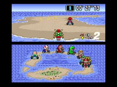 Screen ze hry Super Mario Kart