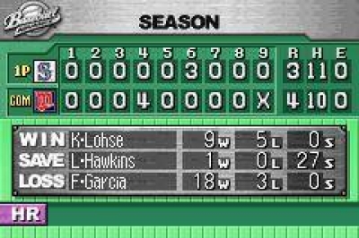 Screen ze hry Baseball Advance