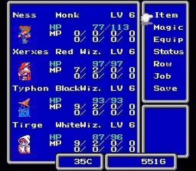 Screen ze hry Final Fantasy III