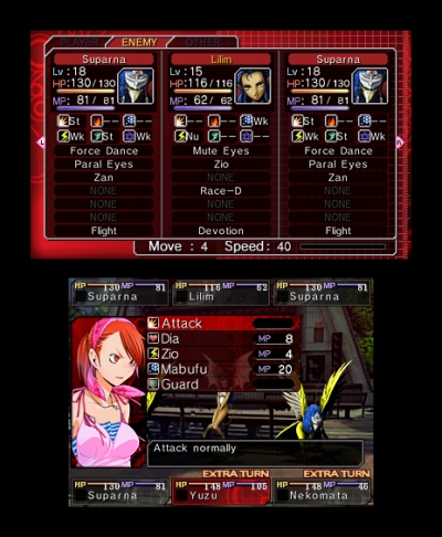 Screen ze hry Shin Megami Tensei: Devil Survivor Overclocked