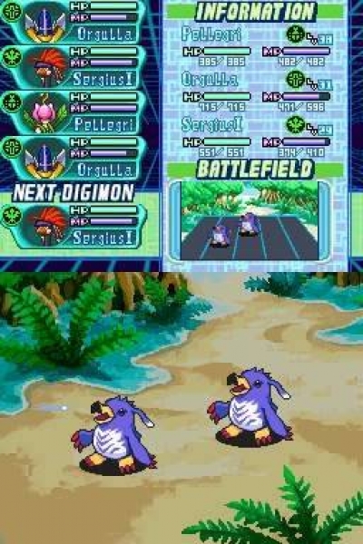 Screen ze hry Digimon World DS