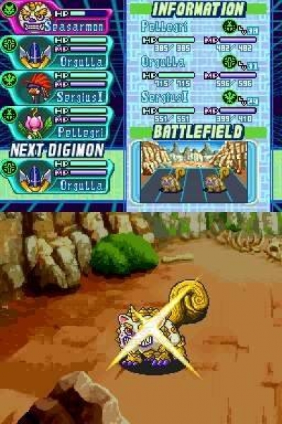 Screen ze hry Digimon World DS