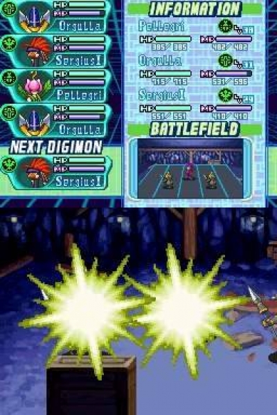 Screen ze hry Digimon World DS