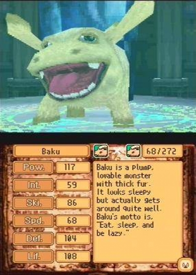 Screen ze hry Monster Rancher DS