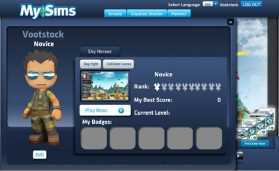 Screen ze hry MySims SkyHeroes