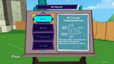 Screen ze hry Phineas and Ferb: Quest for Cool Stuff