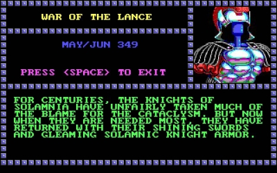Screen ze hry War of the Lance