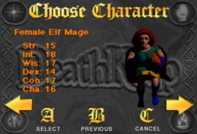 Screen ze hry Advanced Dungeons & Dragons: DeathKeep