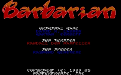 Screen ze hry Barbarian