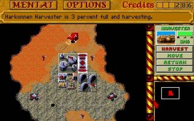 Screen ze hry Dune II: The Building of a Dynasty