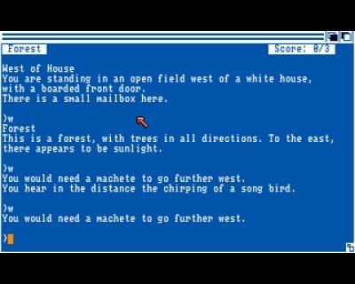 Screen ze hry ZORK I: The Great Underground Empire