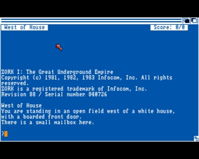 Screen ze hry ZORK I: The Great Underground Empire