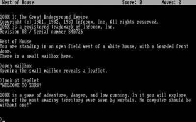 Screen ze hry ZORK I: The Great Underground Empire