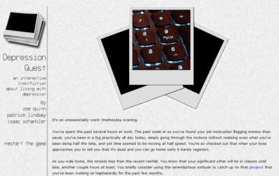 Screen ze hry Depression Quest