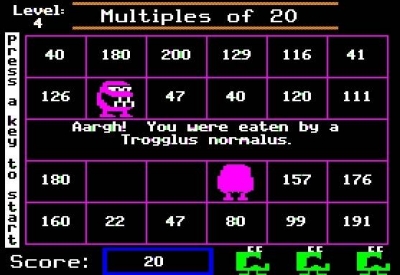 Screen ze hry Number Munchers