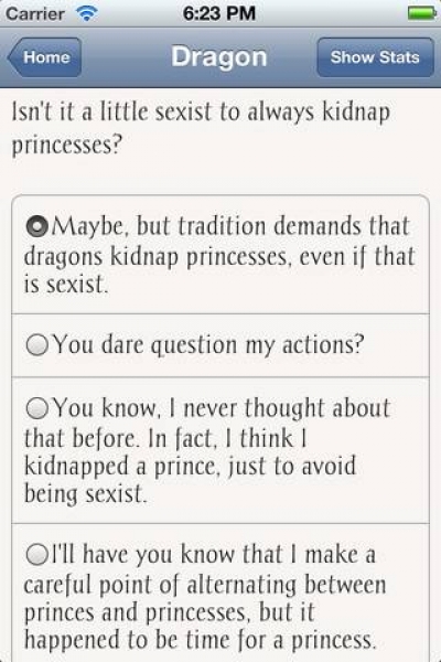 Screen ze hry Choice of the Dragon