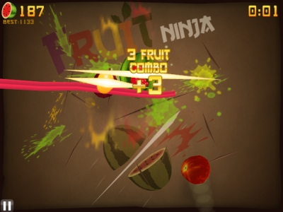 Screen ze hry Fruit Ninja