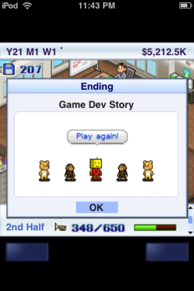 Screen ze hry Game Dev Story