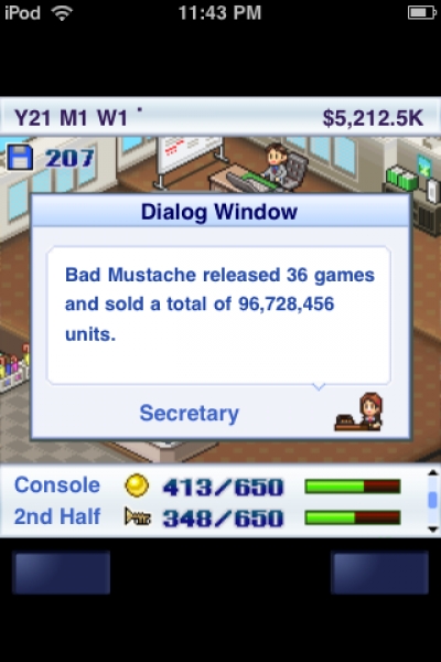 Screen ze hry Game Dev Story