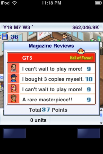 Screen ze hry Game Dev Story