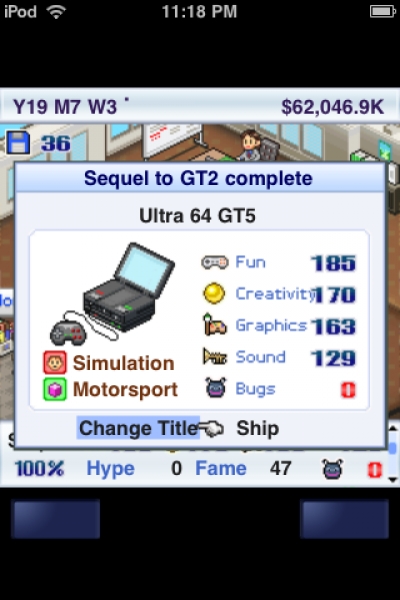 Screen ze hry Game Dev Story