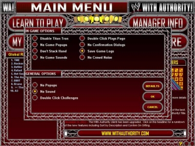 Screen ze hry WWF With Authority!