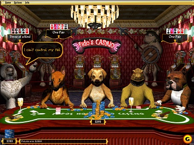 Screen Dogs Playing Poker
