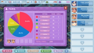 Screen ze hry HunieCam Studio