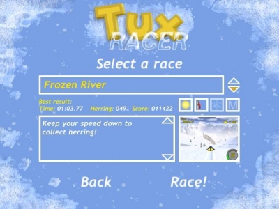 Screen ze hry Tux Racer