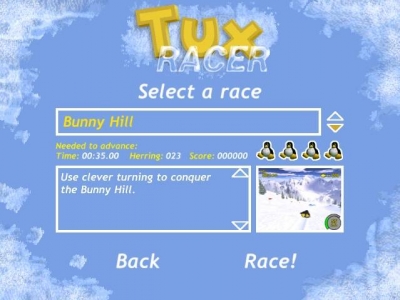 Screen ze hry Tux Racer