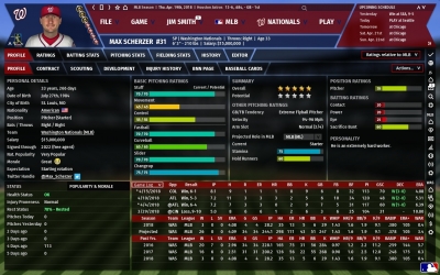 Screen ze hry Out of the Park Baseball 19