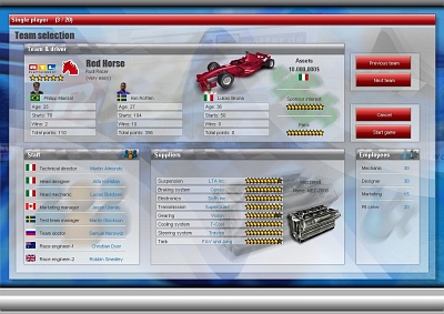 Screen Racing Team Manager
