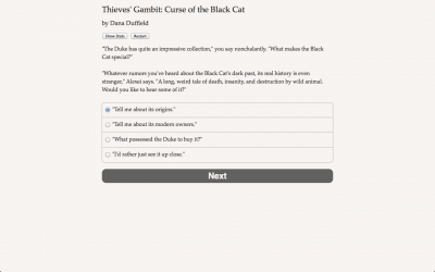 Screen ze hry Thieves Gambit: The Curse of the Black Cat