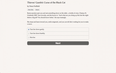 Screen ze hry Thieves Gambit: The Curse of the Black Cat