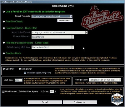 Screen PureSim Baseball 2007