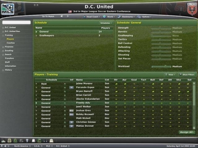 Screen ze hry Worldwide Soccer Manager 2007