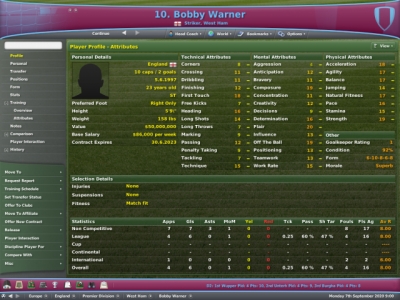Screen ze hry Worldwide Soccer Manager 2007