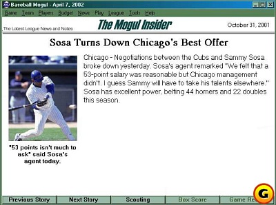 Screen Baseball Mogul 2002